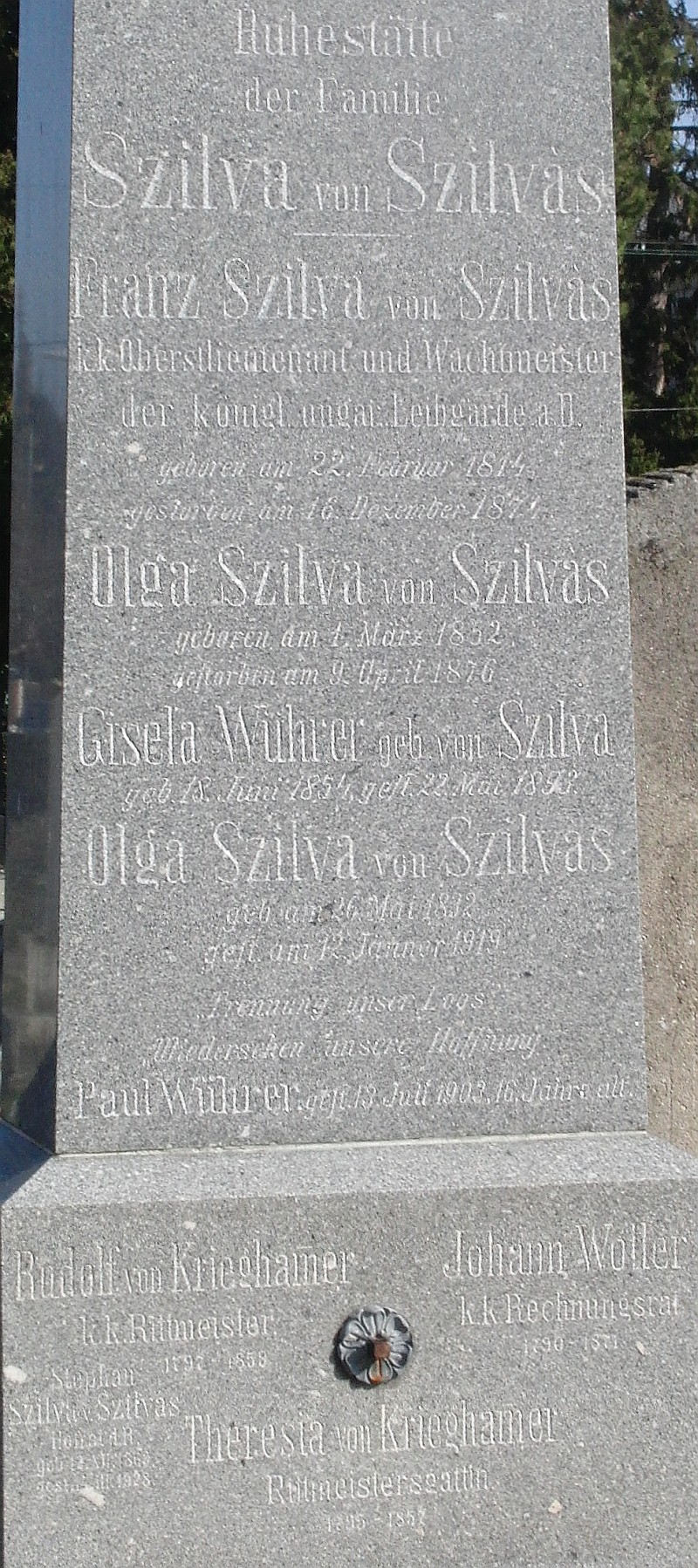Szilva von Szilvàs; Wührer geb. Szilva, von; Wührer; Krieghammer, von; Woller