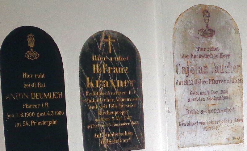 Priestergruft: Dengg; Deumlich; Goldstein; Kraxner; Langmann; Müller; Pertoczi; Schmidt; Taucher; Wallner (3)