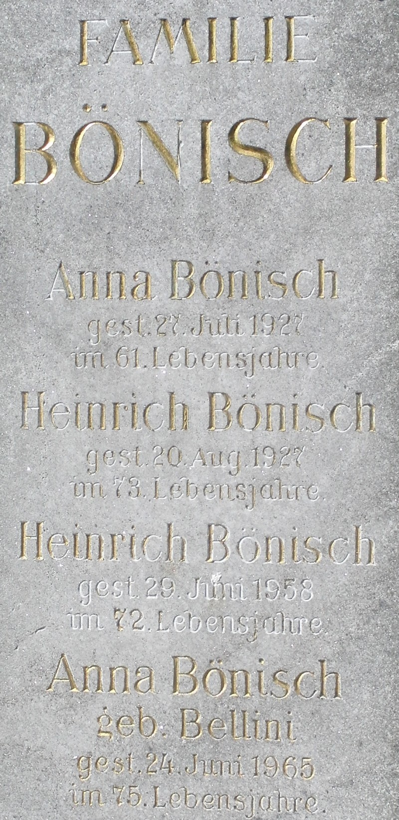 Bönisch; Bönisch geb. Bellini