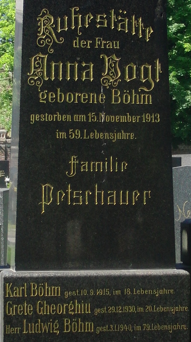 Vogt geb. Böhm; Petschauer; Böhm; Gheorghiu