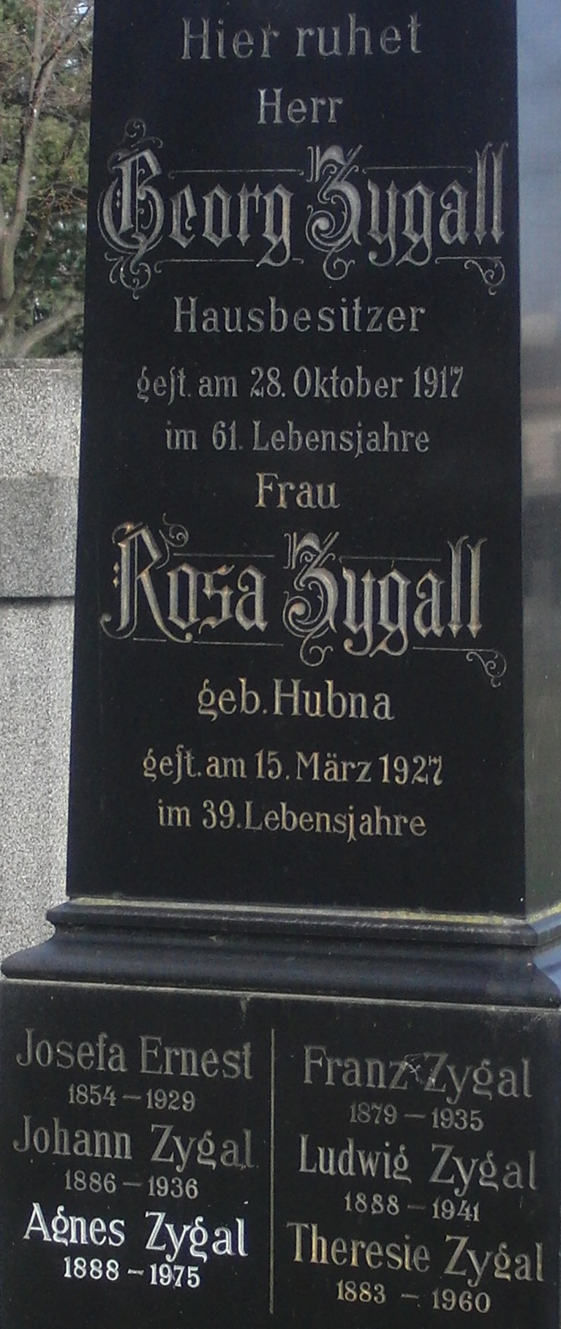 Zygall; Zygall geb. Hubna; Ernest; Zygal