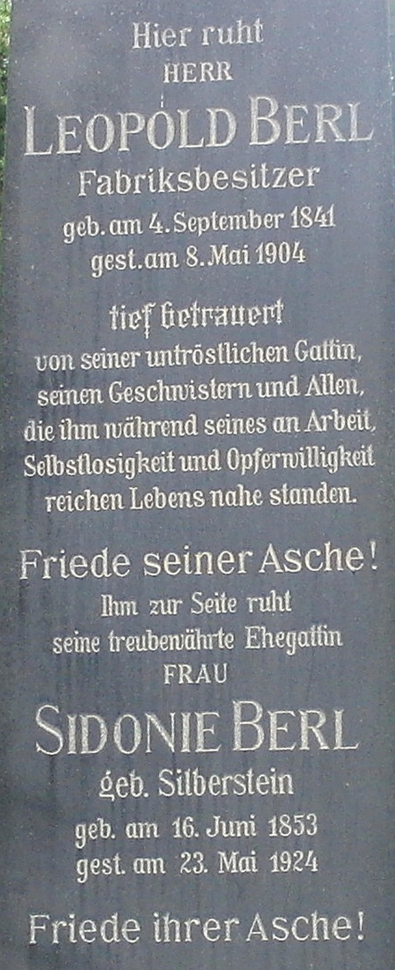 Berl; Berl geb. Silberstein
