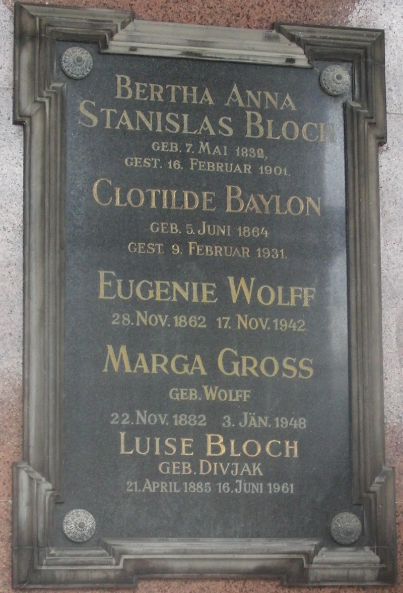 Bloch; Baylon; Wolff; Gross geb. Wolff; Bloch geb. Divjak
