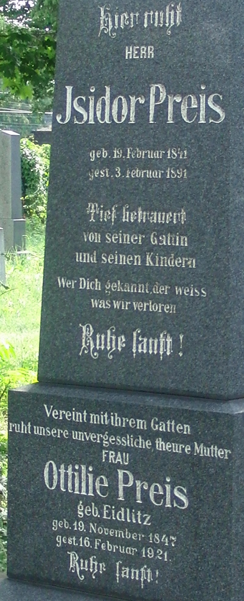 Preis; Preis geb. Eidlitz