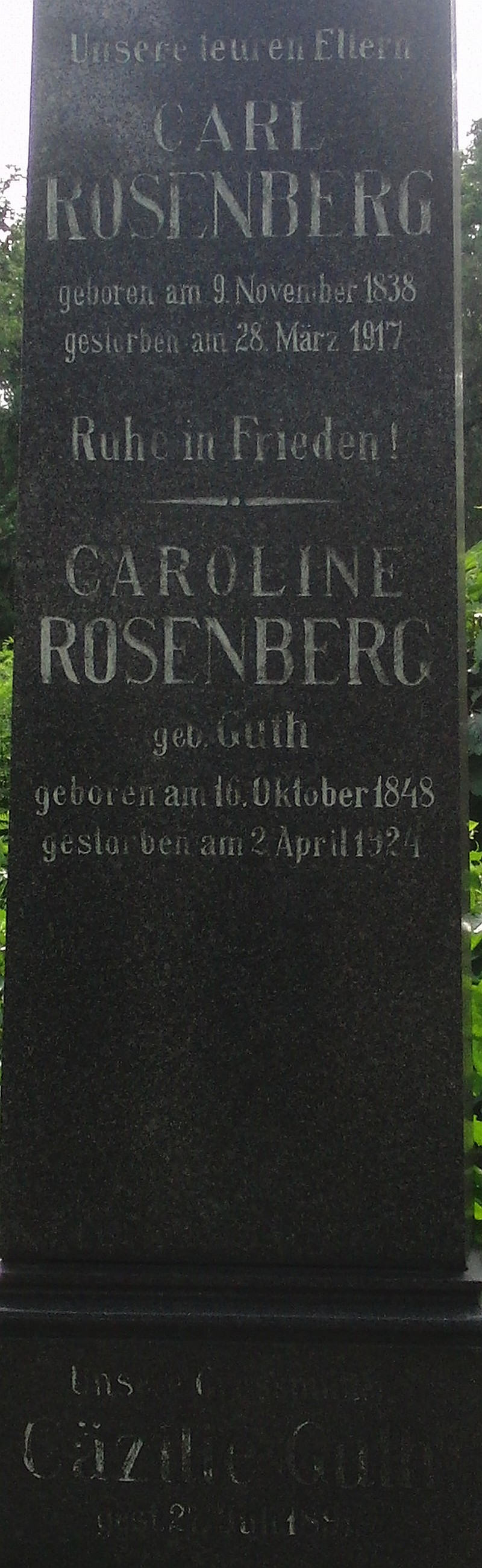 Rosenberg; Rosenberg geb. Guth; Guth