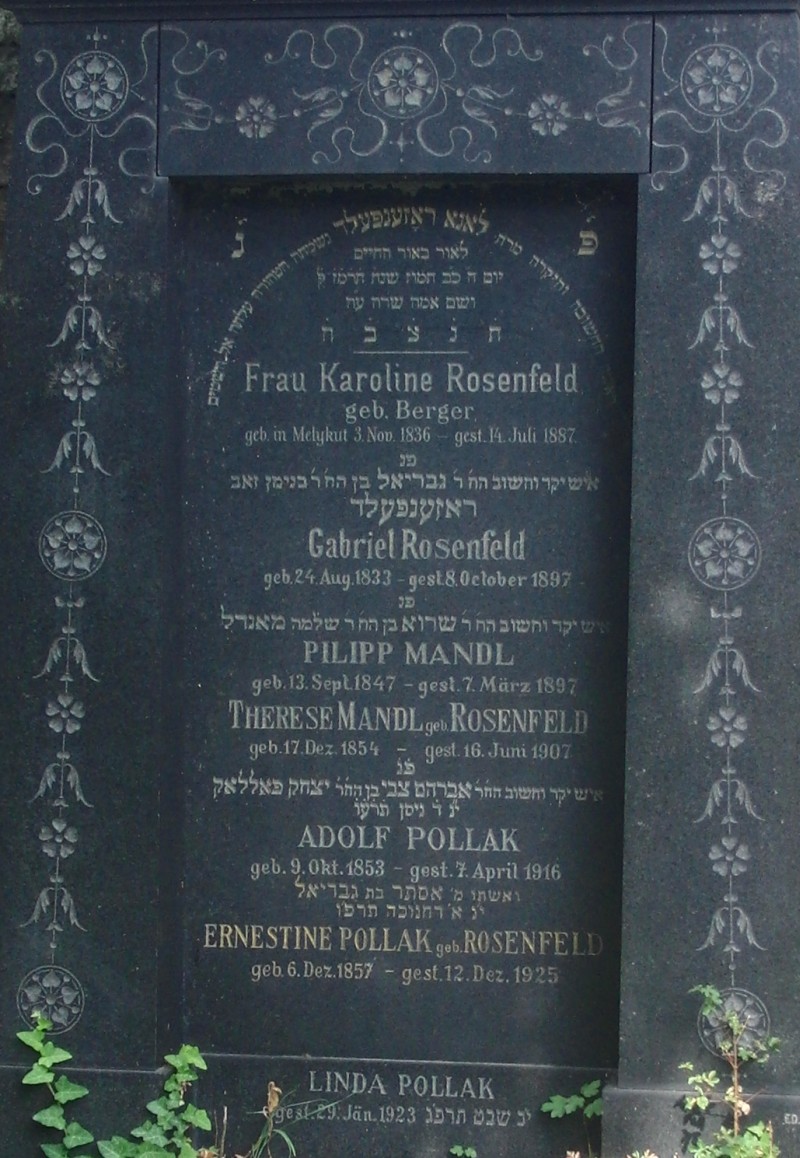 Rosenfeld; Rosenfeld geb. Berger; Mandl; Mandl geb. Rosenfeld; Pollak; Pollak geb. Rosenfeld
