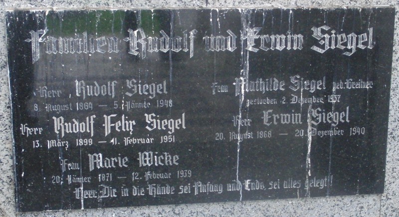 Siegel; Wicke; Siegel geb. Greitner