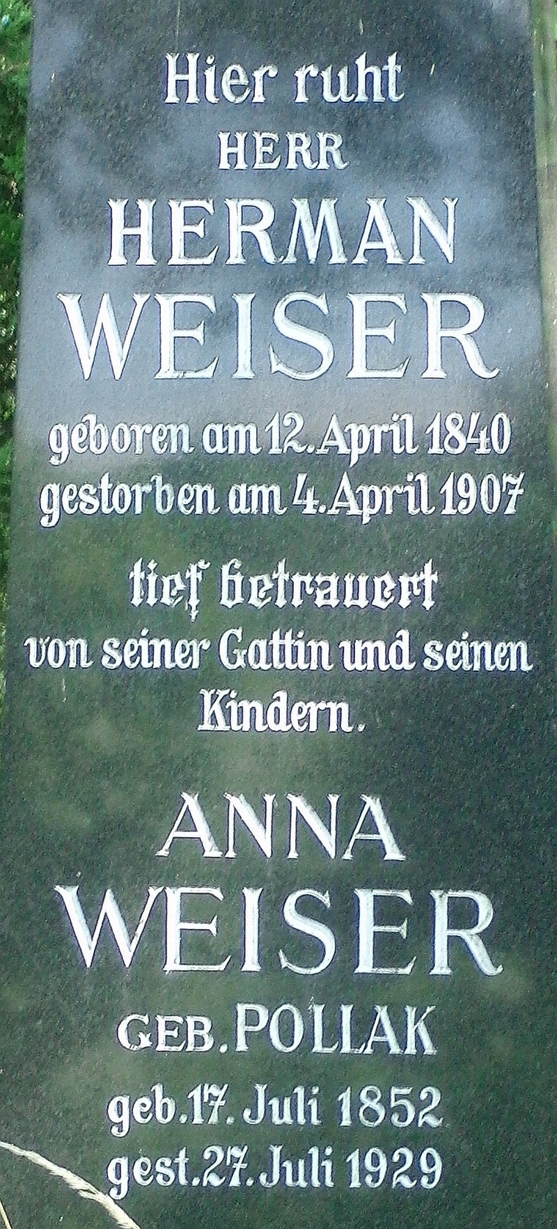 Weiser; Weiser geb. Pollak