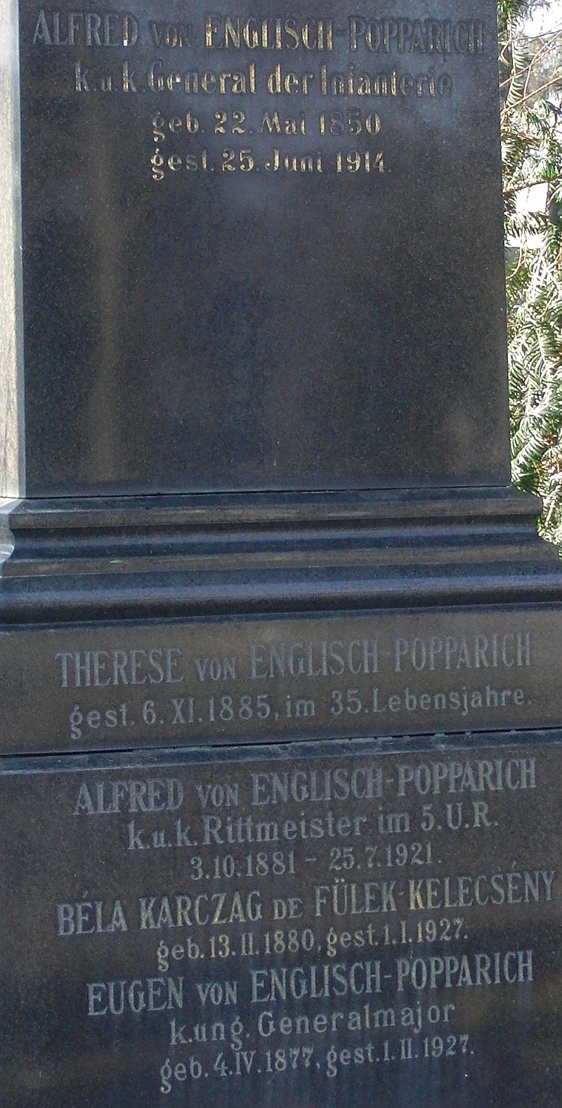 von Englisch-Popparich; Karczag de Fülek-Kelecseny