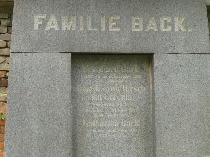 Back; von Hirsch auf Gereuth geb. Back