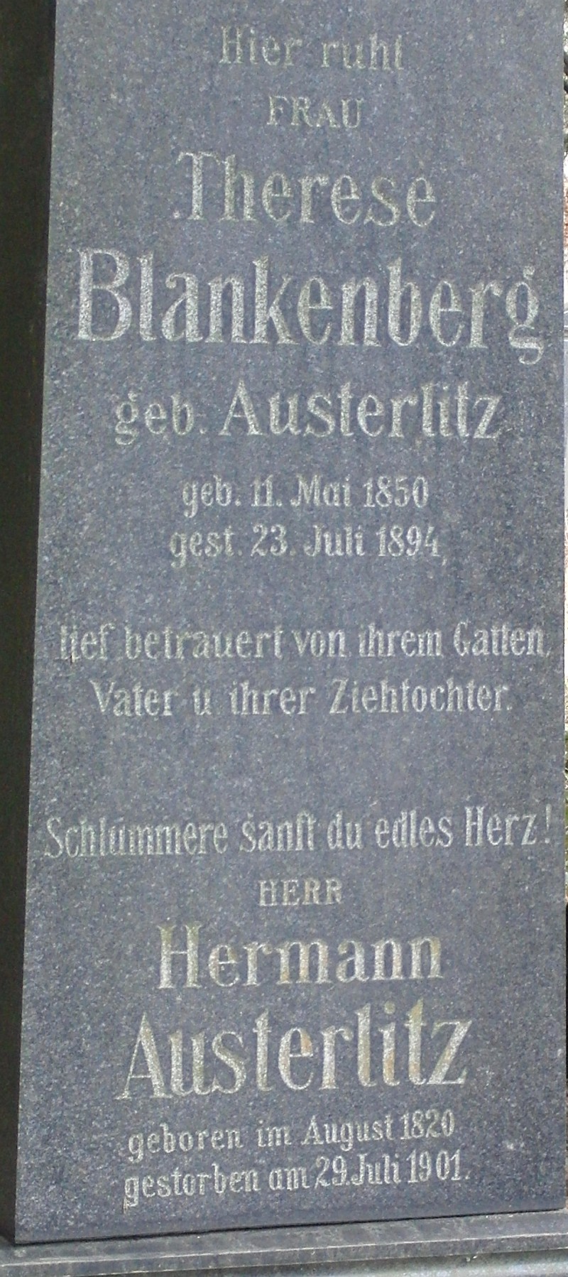 Austerlitz; Blankenberg geb. Austerlitz