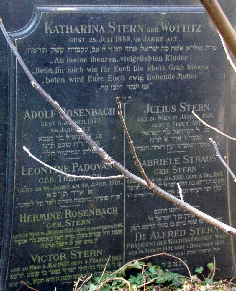 Stern; Stern geb Wottitz; Straus geb. Stern; Rosenbach geb. Trebitsch; Padovan