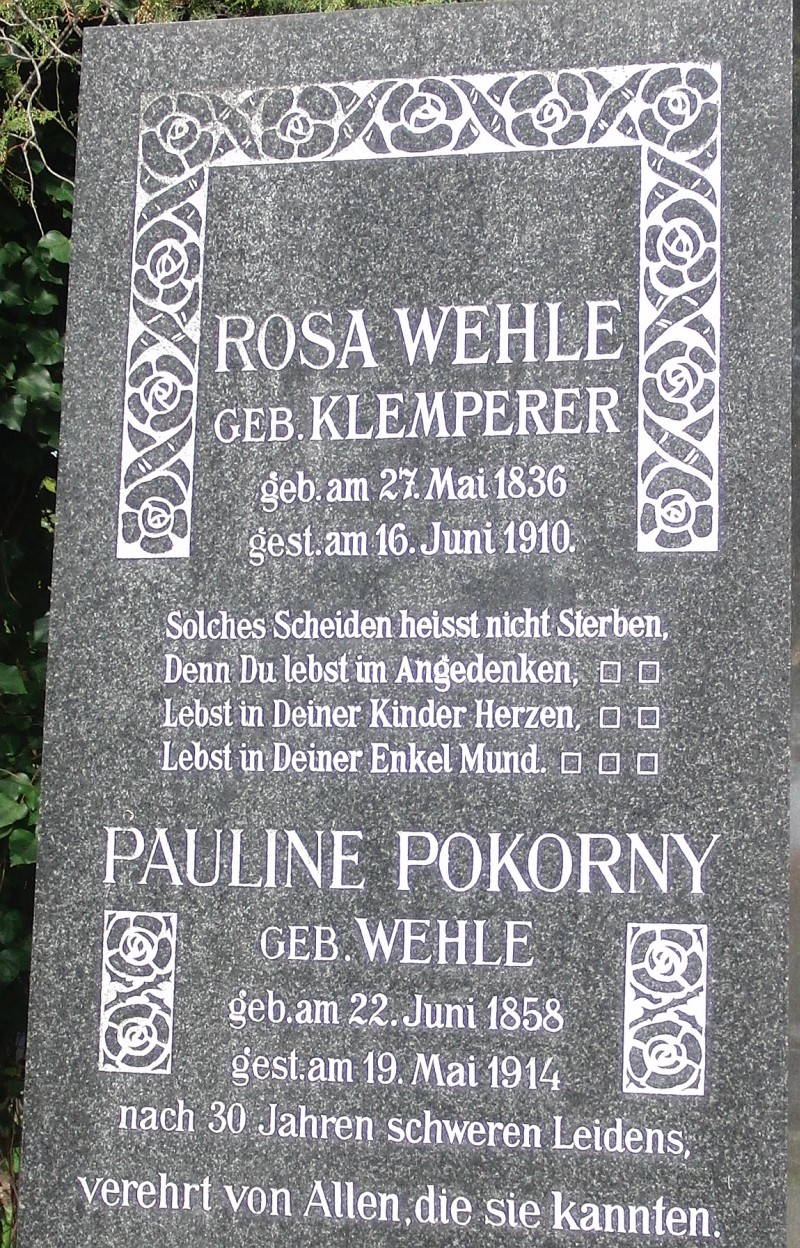 Wehle geb. Klemperer; Pokorny geb. Wehle