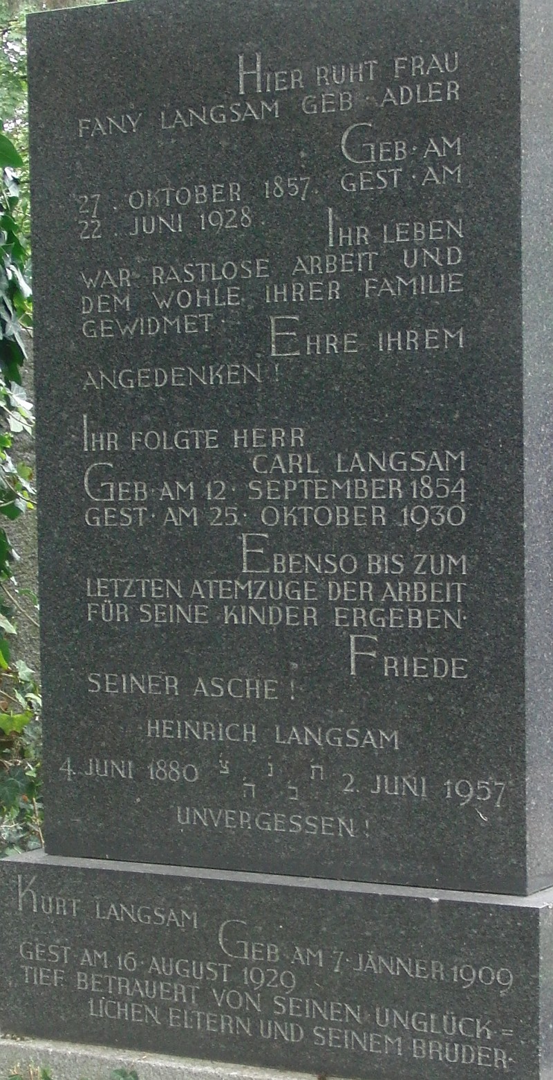 Langsam; Langsam geb. Adler