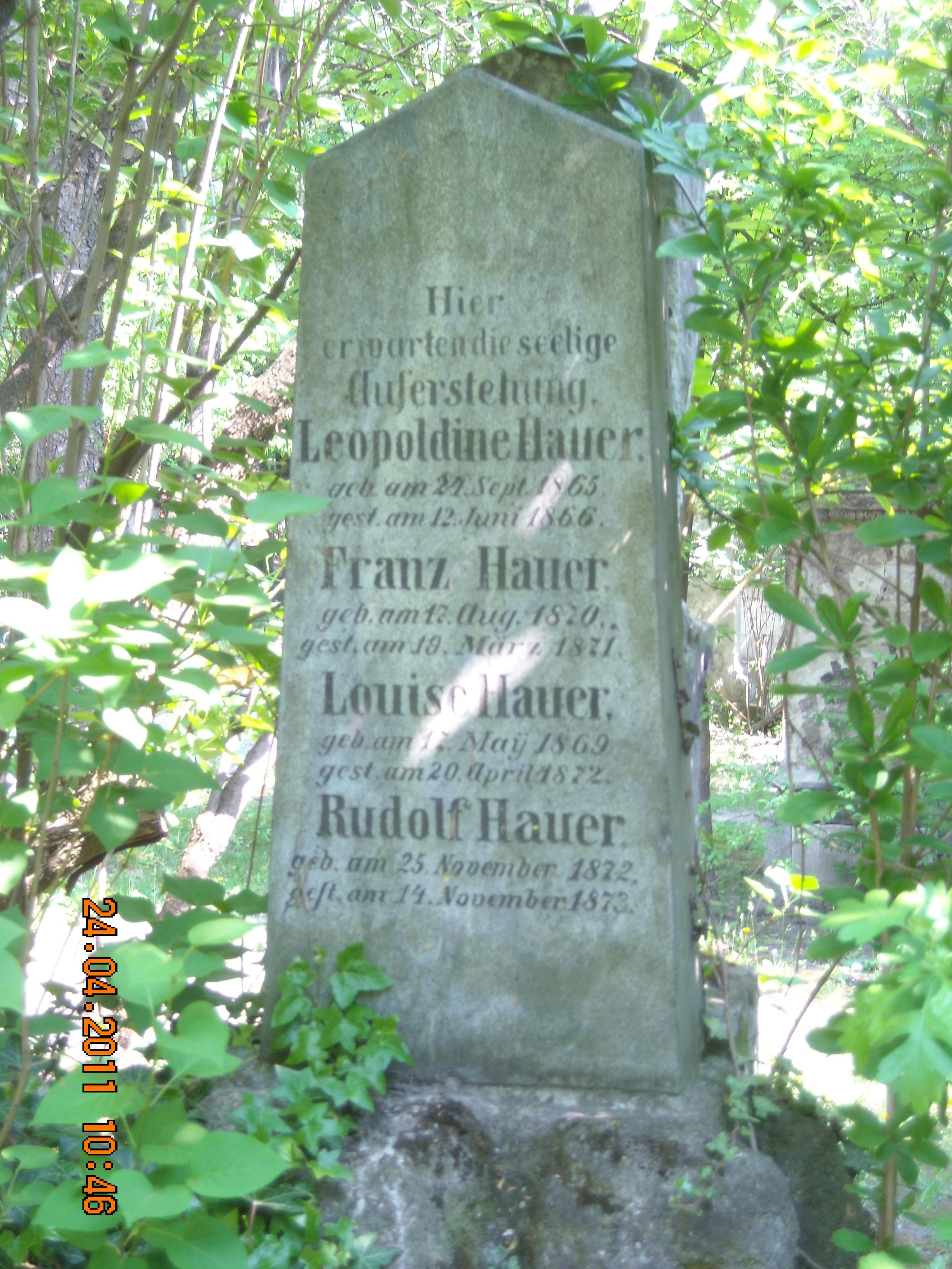 Hauer Leopoldine +1866