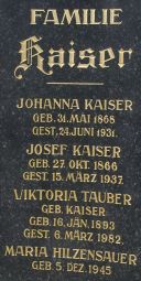 Kaiser; Tauber geb. Kaiser; Hilzensauer