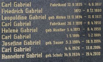 Gabriel; Gabriel geb. Antes; Gabriel geb. Rustler; Gabriel geb. Sauer; Gabriel geb. Scholz