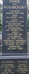 von Mukarovsky; von Mukarovsky geb. Luditzky; von Mukarovsky geb. Weiss; Günter; Günter geb. Lifka; Reimer; Weiss; Weiss geb. Porubsky