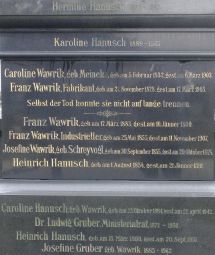 Wawrik; Hanusch; Gruber; Wawrik geb. Meinek; Wawrik geb. Schreyvogl; Hanusch geb. Wawrik; Gruber geb. Wawrik