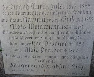 Fassl; Fassl geb. Hack; Weinwurm; Prunner; Pracher; Frohsinn