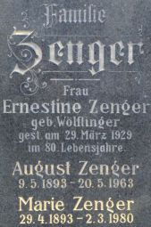 Zenger; Zenger geb. Wölflinger