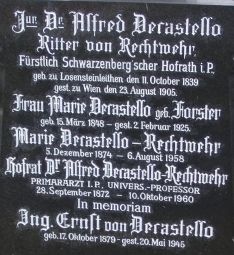 Decastello von Rechtwehr; Decastello geb. Forster; Decastello-Rechtwehr; von Decastello