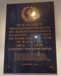 Gedenktafel Infanterieregiment N. 49; Hesser