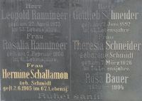 Ranninger; Schallamon geb. Schmidt; Schneider; Schneider geb. Schmidt;  Bauer