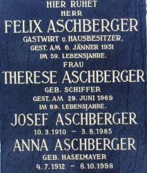 Aschberger; Aschberger geb. Schiffer; Aschberger geb. Haselmayer
