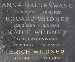 Haldenwang; Wildner; Wildner geb. Haldenwang