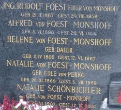 Foest von Monshoff; von Foest-Monshoff: Schönbichler geb. von Foest-Monshoff; von Foest-Monshoff geb. Daler; von Foest-Monshoff geb. von Perko