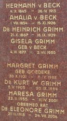 von Beck; Grimm; Grimm geb. von Beck; Grimm geb. Goedeke