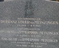 von Meinzingen; von Zimmermann-Meinzingen; von Zimmermann-Meinzingen geb. Kendeffy de Malomviz