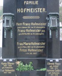 Hofmeister; Öllerer; Magoy geb. Geldner; Geldner geb. Hofmeister