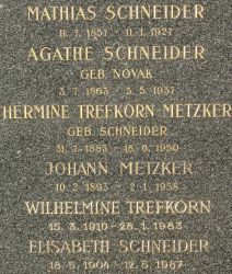 Schneider; Schneider geb. Novak; Trefkorn-Metzker geb. Schneider; Trefkorn