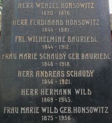 Honsowitz; Bauriedl; Schaudy geb. Bauriedl; Schaudy; Wild; Wild geb. Honsowitz