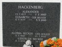 Hackenberg; Hackenberg geb. Becker; Becker geb. Holzer; Becker