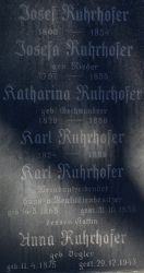 Ruhrhofer; Ruhrhofer geb. Rieder; Ruhrhofer geb. Gschwandner; Ruhrhofer geb. Vogler 