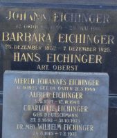 Eichinger; Eichinger geb. Deutschmann