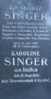 Singer; Singer geb. Kulka