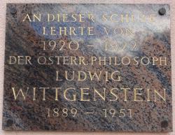 Wittgenstein-Volksschule: Wittgenstein-Gedenktafel
