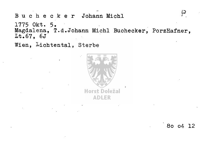 Buchecker Johann Michl