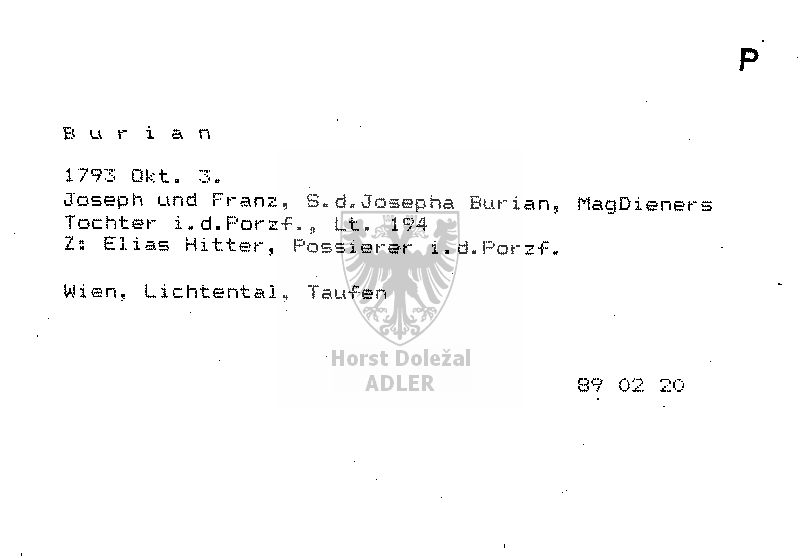 Burian Joseph; Burian Franz