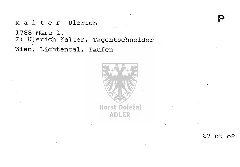 Kalter Ulerich, Tagentschneider