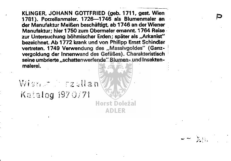 Klinger Johann Gottfried