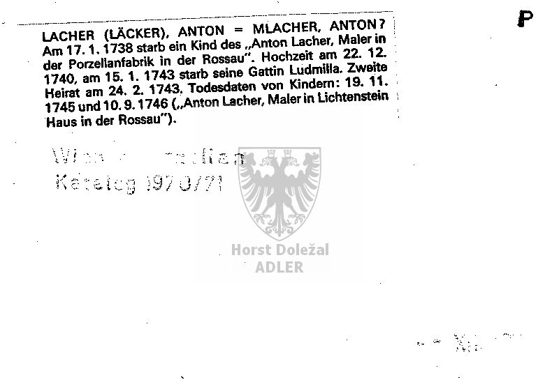 Lacher (Läcker, Mlacher) Anton