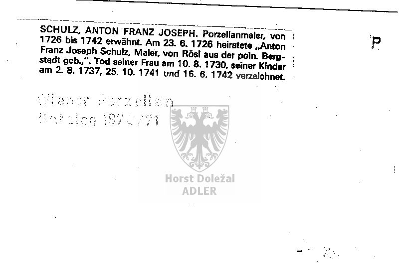 Schulz Anton Franz Joseph