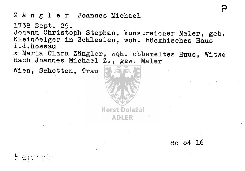 Zängler Joannes Michael