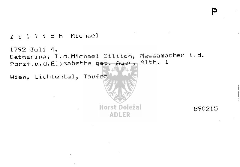 Zillich Michael, Massamacher