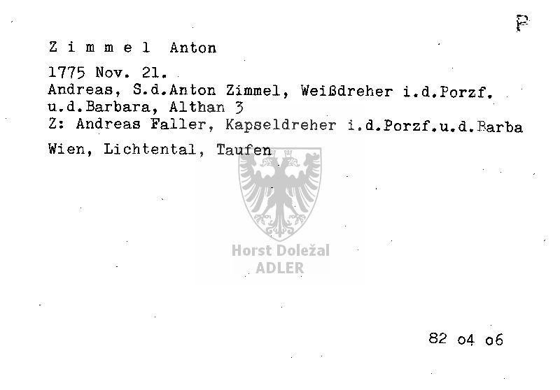 Zimmel Anton, Weißdreher